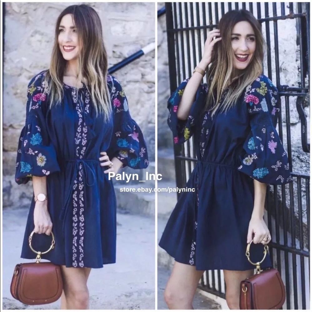 ❤️ LAST NWT ZARA SHORT TUNIC DRESS EMBROIDERED LINEN